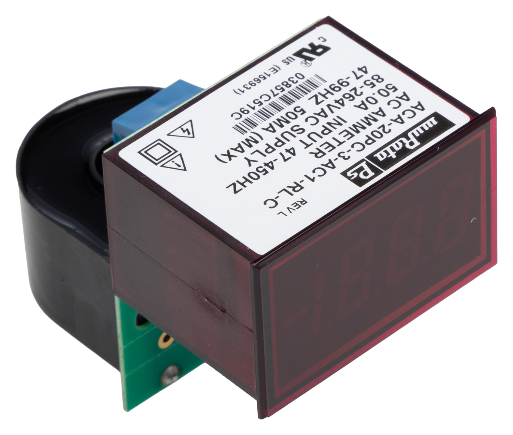 Murata Power Solutions ACA-20PC Digital Ammeter 100 A AC, 22.4 mm x 35.1 mm, ±0.15 % FS