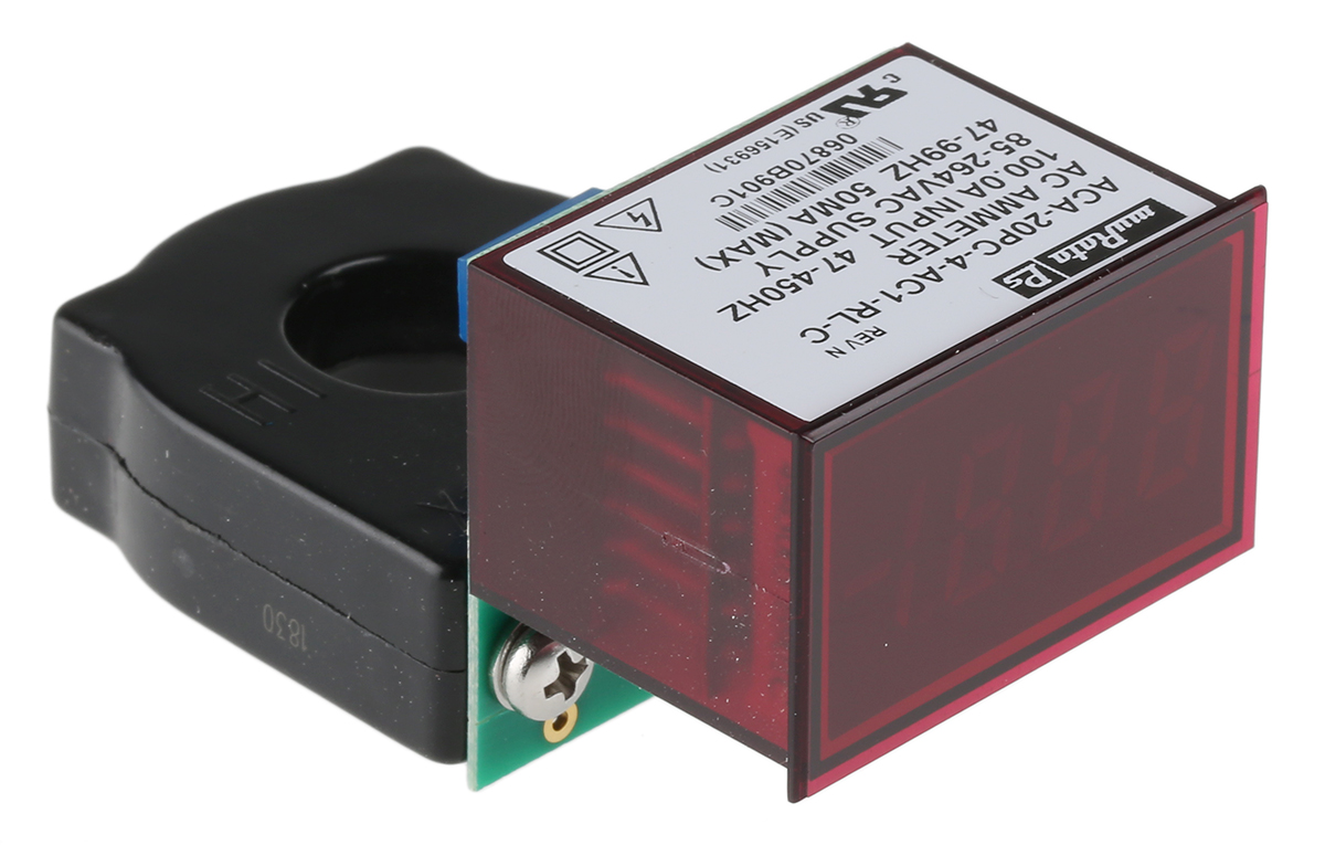 Murata Power Solutions ACA-20PC Digital Ammeter 50 A AC, 21.3 mm x 33.9 mm, ±0.15 %