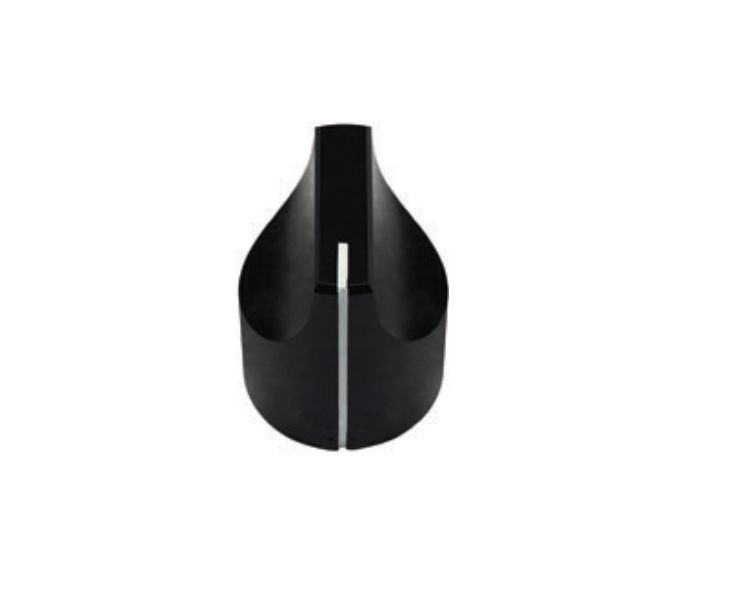 Vishay 19 mm Knob Diameter Black Potentiometer Knob for 6 mm Shaft Round Shaft, ACCKMP1925NLP6