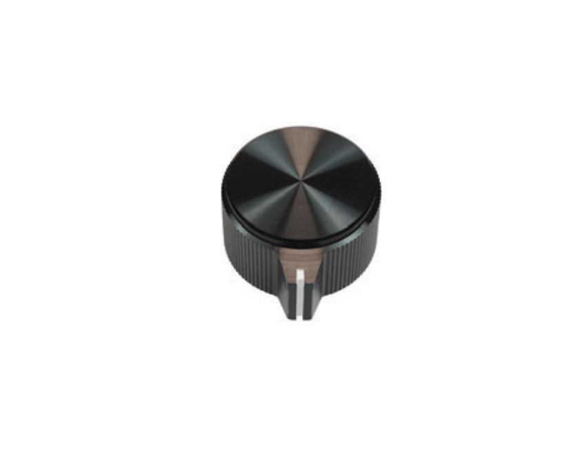 Vishay 23.8 mm Knob Diameter Black Potentiometer Knob for 6.35 mm Shaft Round Shaft