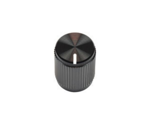 Vishay 12.8 mm Knob Diameter Black Potentiometer Knob for 6.35 mm Shaft Round Shaft