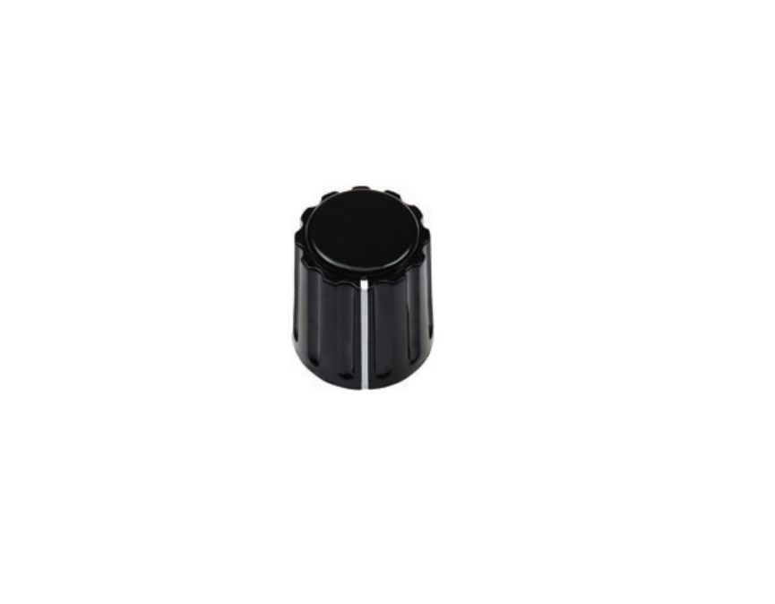 Vishay 14.7 mm Knob Diameter Black Potentiometer Knob for 6 mm Shaft Round Shaft, ACCKPR1417NLS6