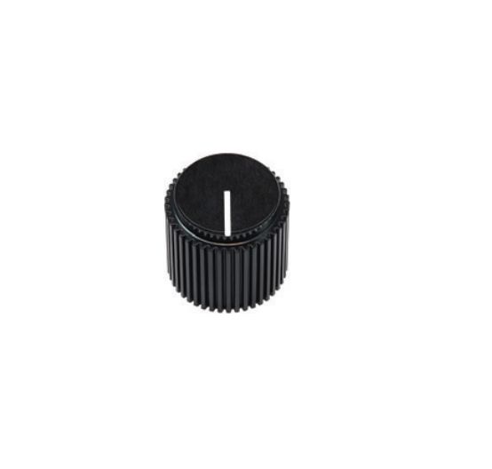 Vishay 18.4 mm Knob Diameter Black Potentiometer Knob for 6.35 mm Shaft Round Shaft, ACCKPR1817NLT14