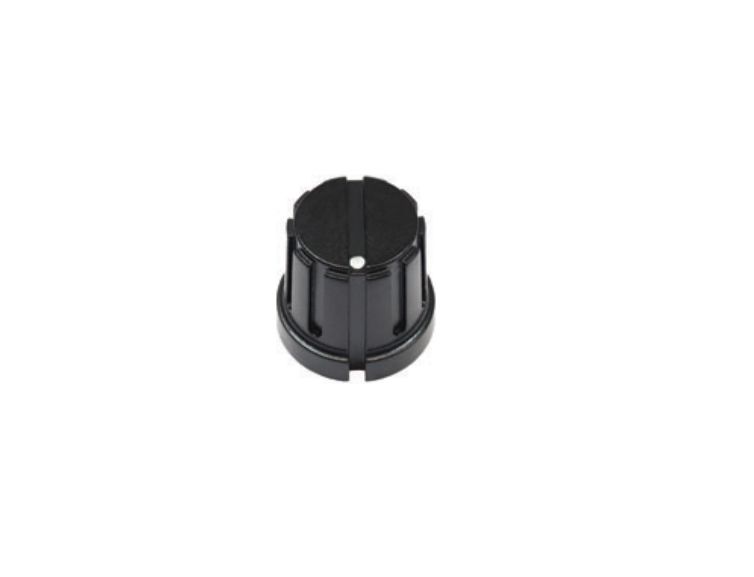 Vishay 15 mm Knob Diameter Black Potentiometer Knob for 6 mm Shaft Round Shaft, ACCKPS1515NDT6