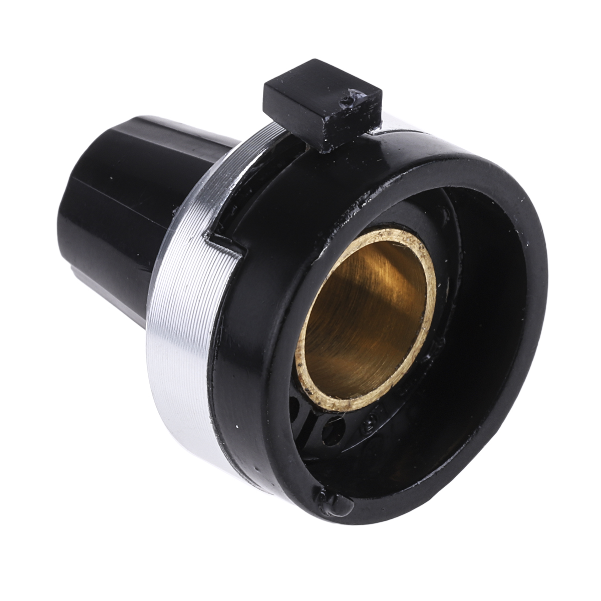 acd22-635-10 Arcol 22 mm Knob Diameter Black Collet Knob Dial for 6.35 mm Shaft Circular