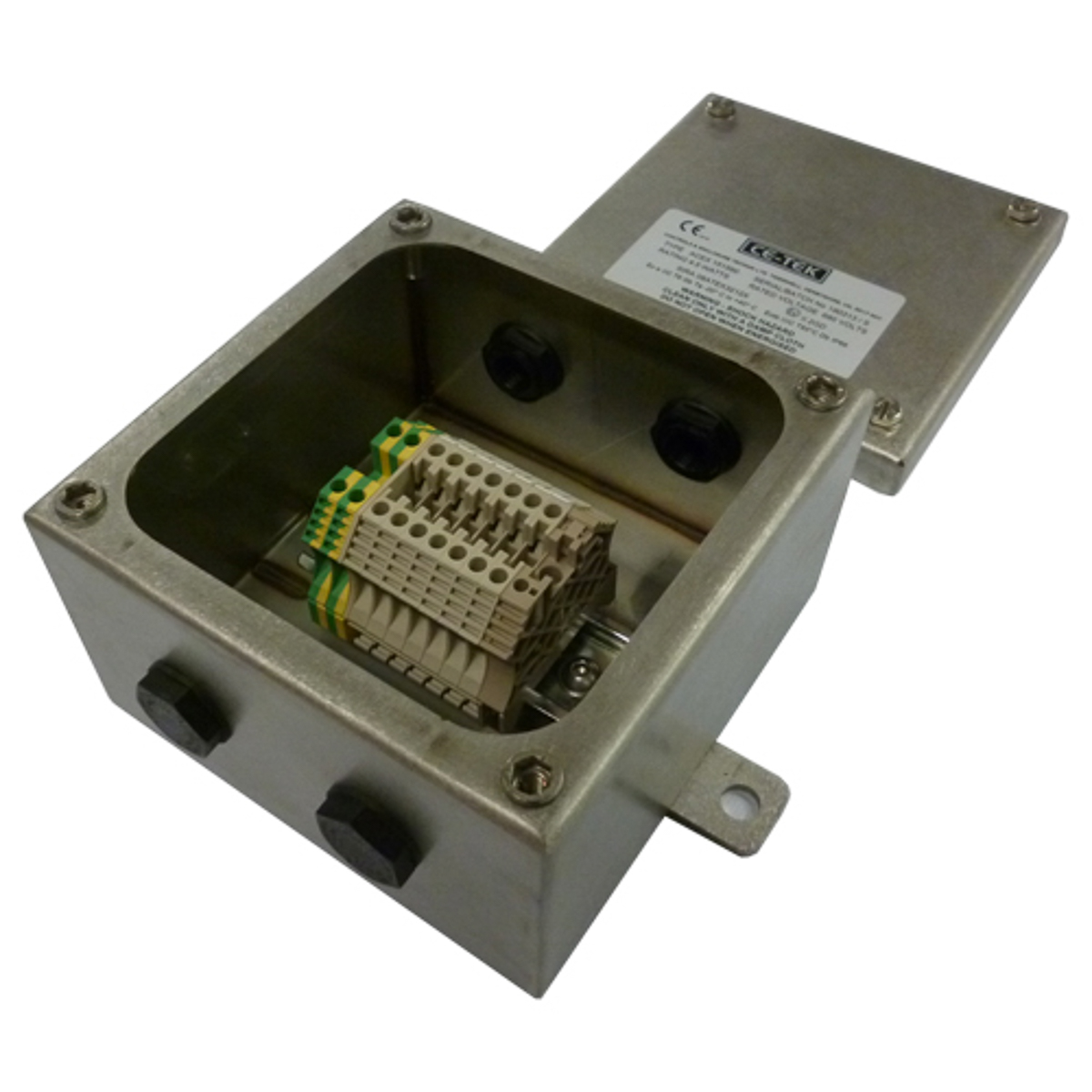 acex151590pa CE-TEK ACEX Series 316L Stainless Steel Junction Box, IP66, 7 Terminals, ATEX, 150 mm, 90mm 150 mm