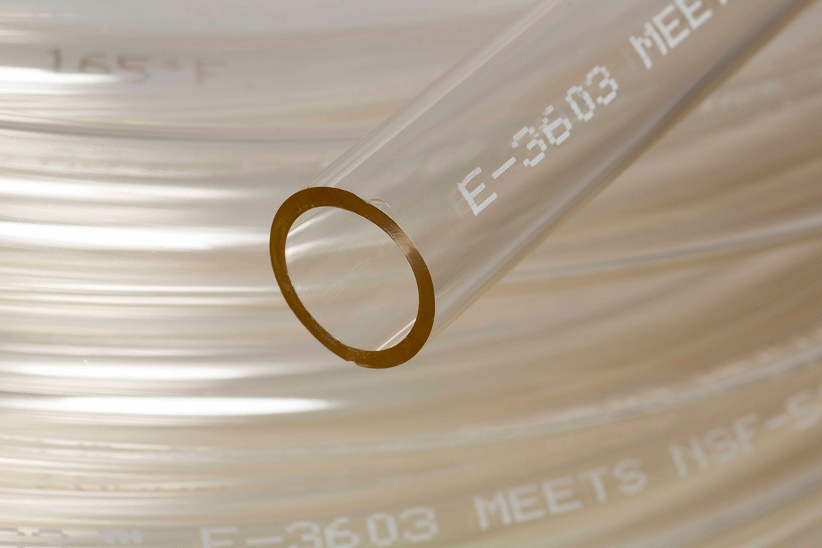 Saint-Gobain Polyvinyl Chloride, Flexible Tubing, 3.2 mm ID, 6.4 mm OD, Clear, 15 m