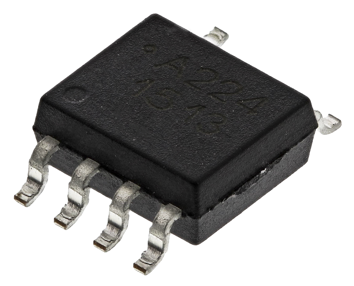 Broadcom ACPL-224-500E AC Input 2-Channel Optocoupler, Surface Mount, 8-Pin SOIC