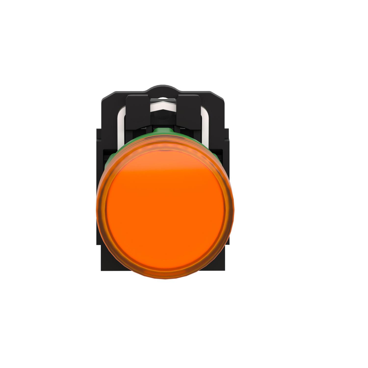 xb5avb5 Schneider Electric, Harmony, Panel Mount Orange LED Pilot Light, 22 mm Cutout, IP66, IP67, Round