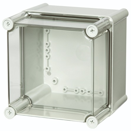 Fibox PC Series Grey Polycarbonate General Purpose Enclosure, IP65, IK08, Transparent Lid, 190 x 190 x 130mm