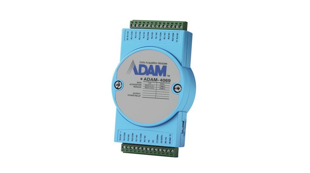 Advantech ADAM-4069 Series 8-Contact Interface Module, Plug-In Connector, DIN Rail, 5A