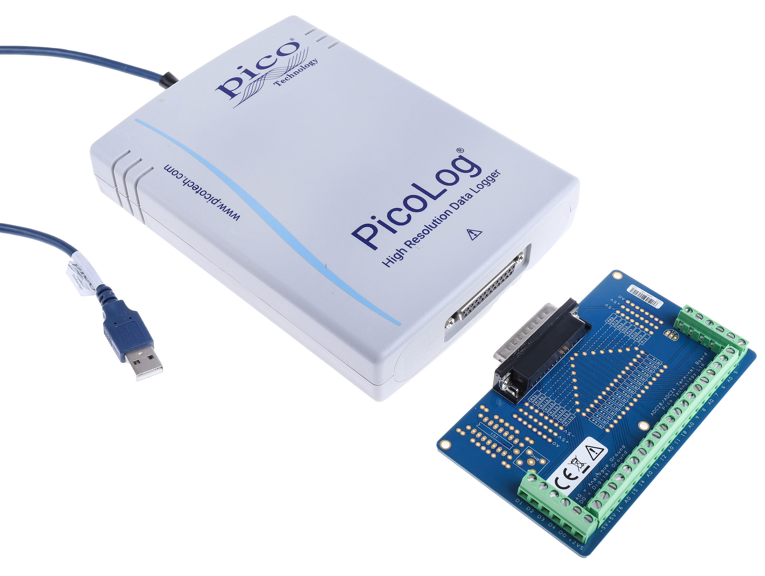 Pico Technology ADC-20 & TERM Voltage Data Logger, USB 2.0, USB 1.1, 8 Channel