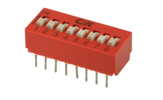 C & K 6 Way Through Hole DIP Switch SPST, Raised, Slide Actuator