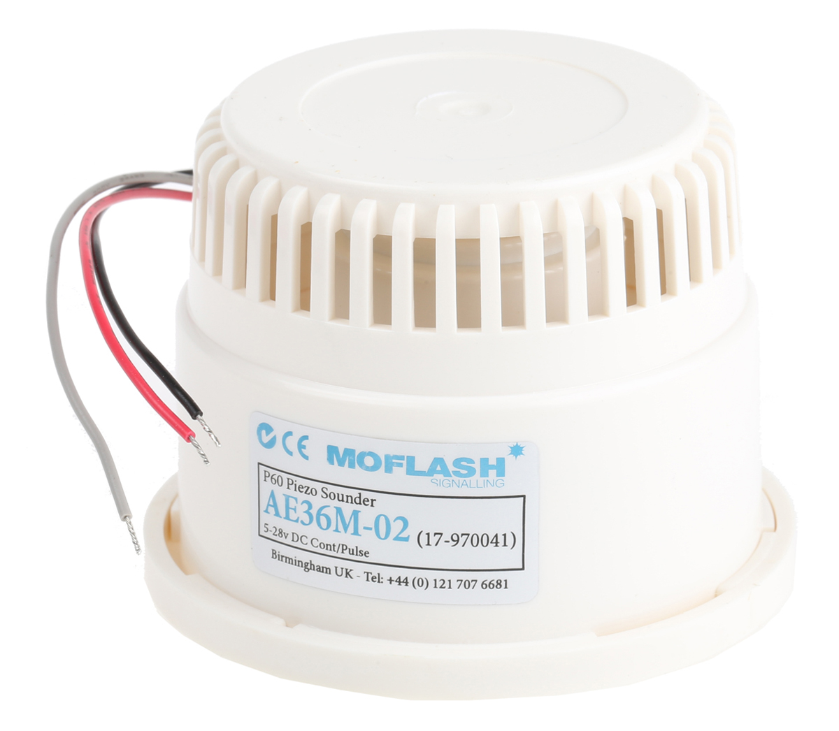 Moflash AE36M Series Electronic Sounder Panel, IP30, DC, 2-Tone 100 dB @ 1m