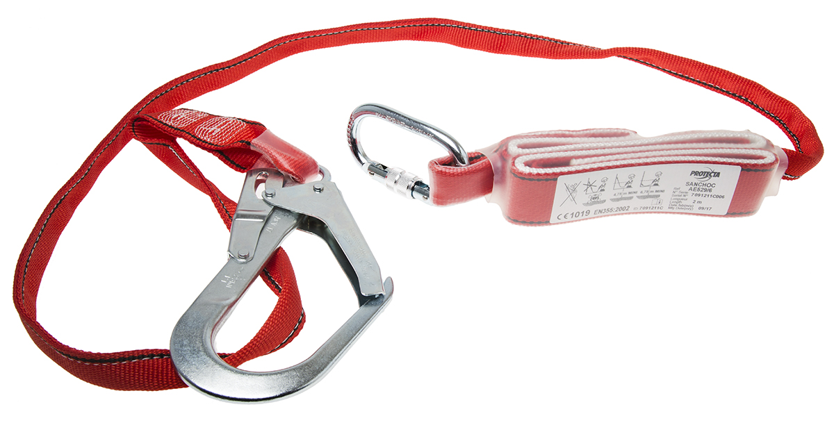 Protecta 2 m Fall Arrest Shock Absorbing Lanyard Screw Carabiner Single