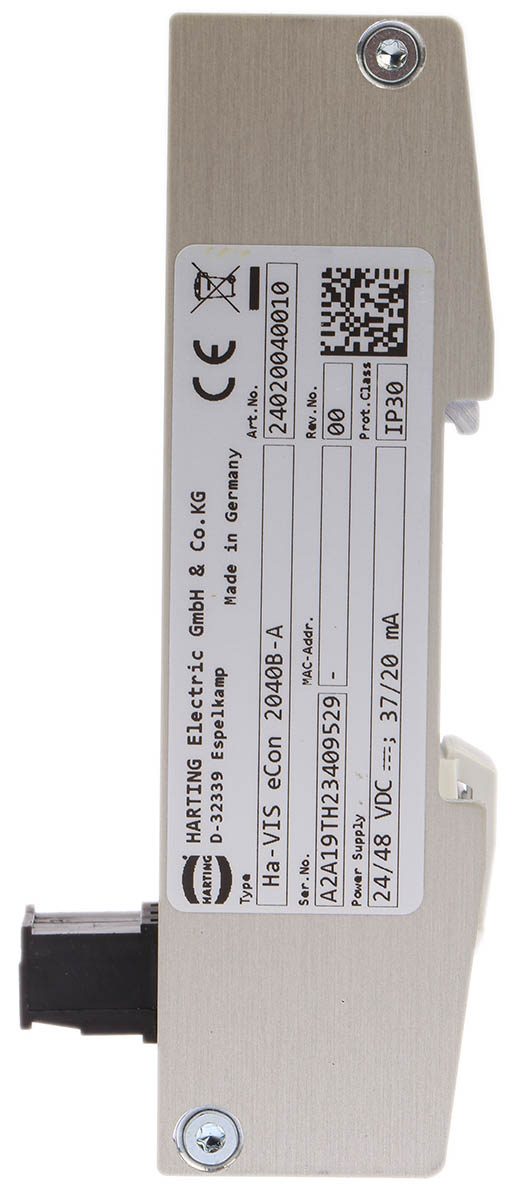 24020040010 HARTING DIN Rail Mount Industrial Ethernet Switch, 4 RJ45 Ports, 10/100Mbit/s Transmission, 28/48V dc