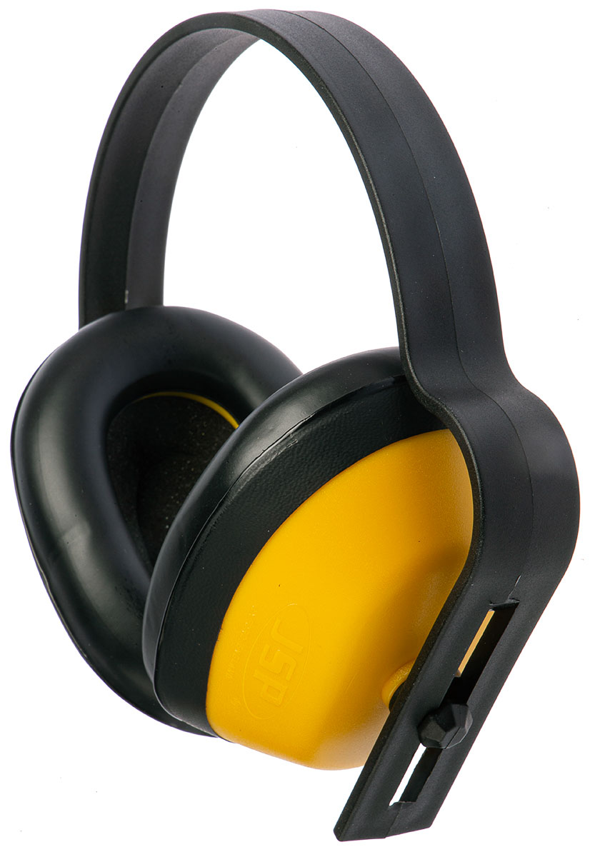 JSP J Muff Ear Defender with Headband, 25 dB, Yellow, Black