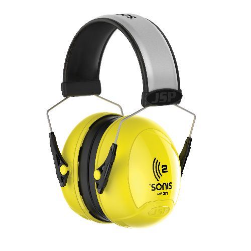 JSP Sonis Ear Defender with Headband, 31 dB, Yellow