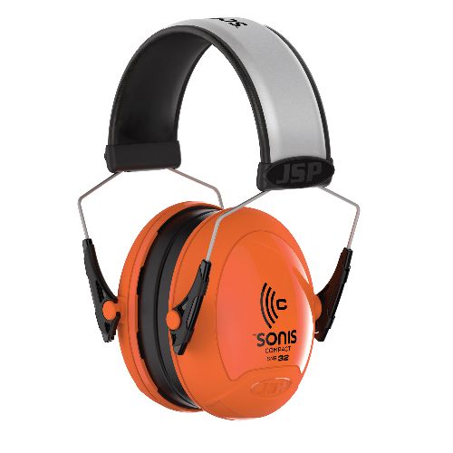 JSP Sonis Ear Defender with Headband, 32 dB, Orange