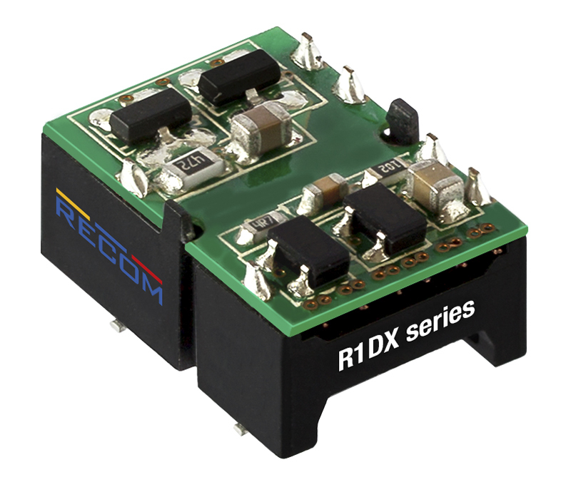 Recom R1DX DC-DC Converter, ±5V dc/ ±100mA Output, 4.5 → 5.5 V dc Input, 1W, Surface Mount, +95°C Max Temp -40°C