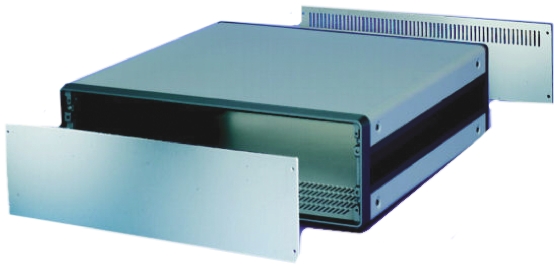 nVent SCHROFF Grey Aluminium Front Panel, 2U, 42HP, 452.1 x 128.4mm