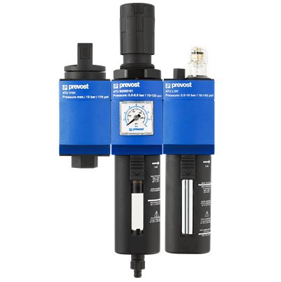 PREVOST G 1/8 Female Filter Regulator Lubricator, Manual Drain, 25μm Filtration Size