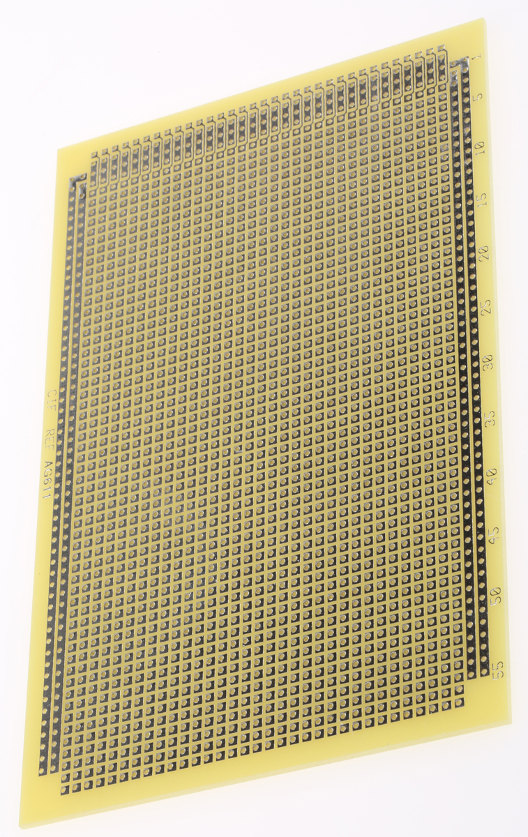CIF 1 Matrix Board FR4 With Single Sided 1 mm Holes, 2.54 mm Pitch, 160 mm 100mm