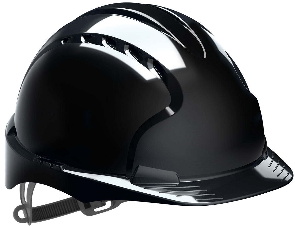 JSP EVO2 Black Safety Helmet Ventilated Adjustable