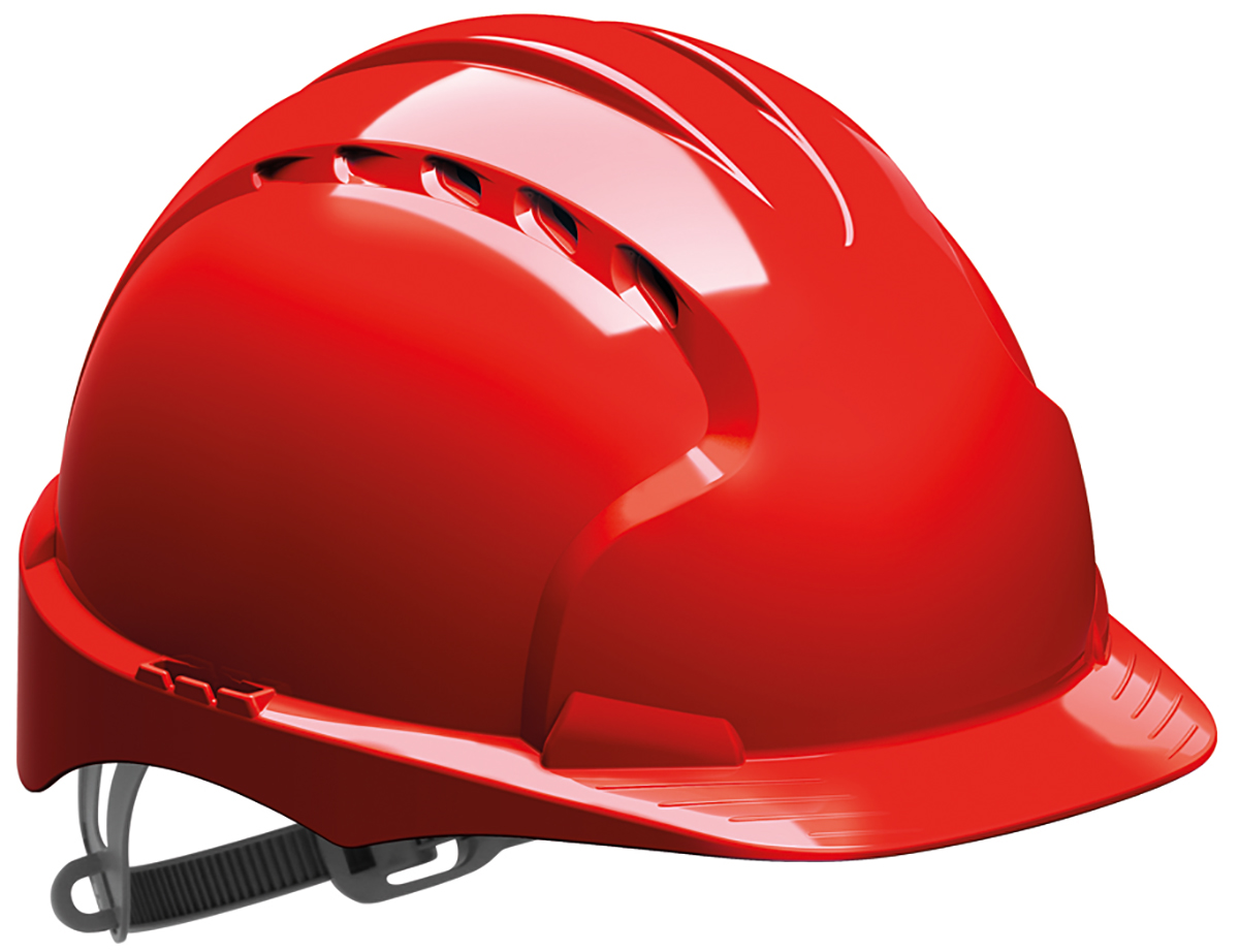 JSP EVO3 Red Safety Helmet Ventilated Adjustable