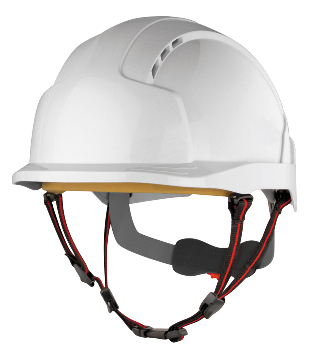 JSP EVOLite SkyworkerTM White Safety Helmet Chin Strap Included Ventilated Adjustable