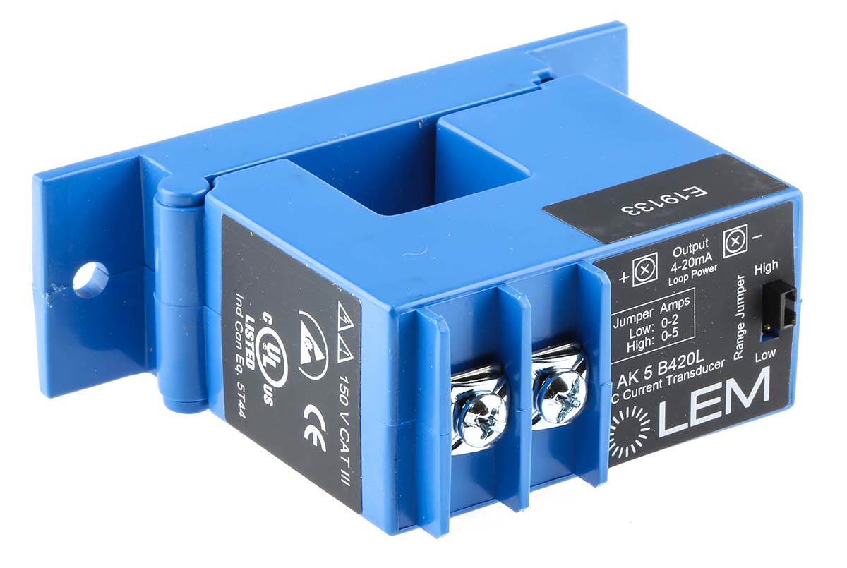 ak-5-b420l LEM AK Series Current Transformer 5 A 150 V ac, 24V dc 21.7 mm Bore