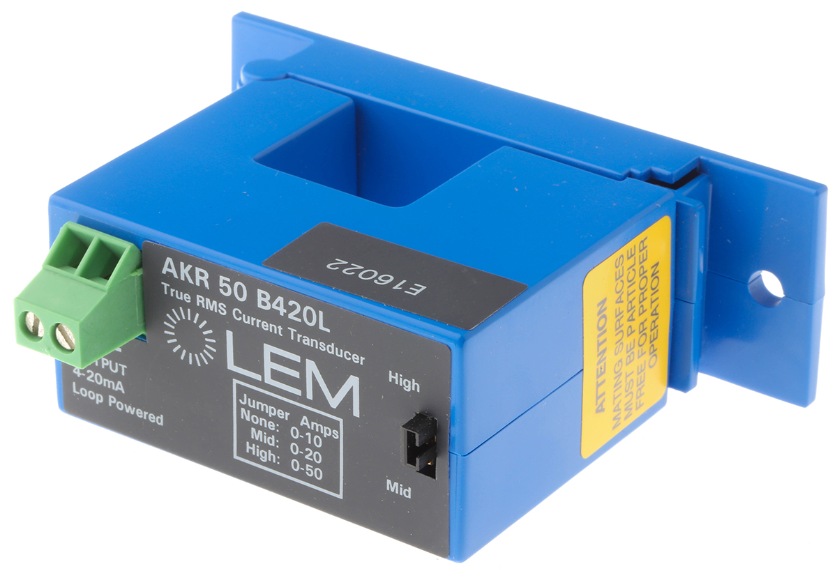 LEM AKR Series Current Transformer 50 A 150 V ac, 24V dc 21.7 mm Bore