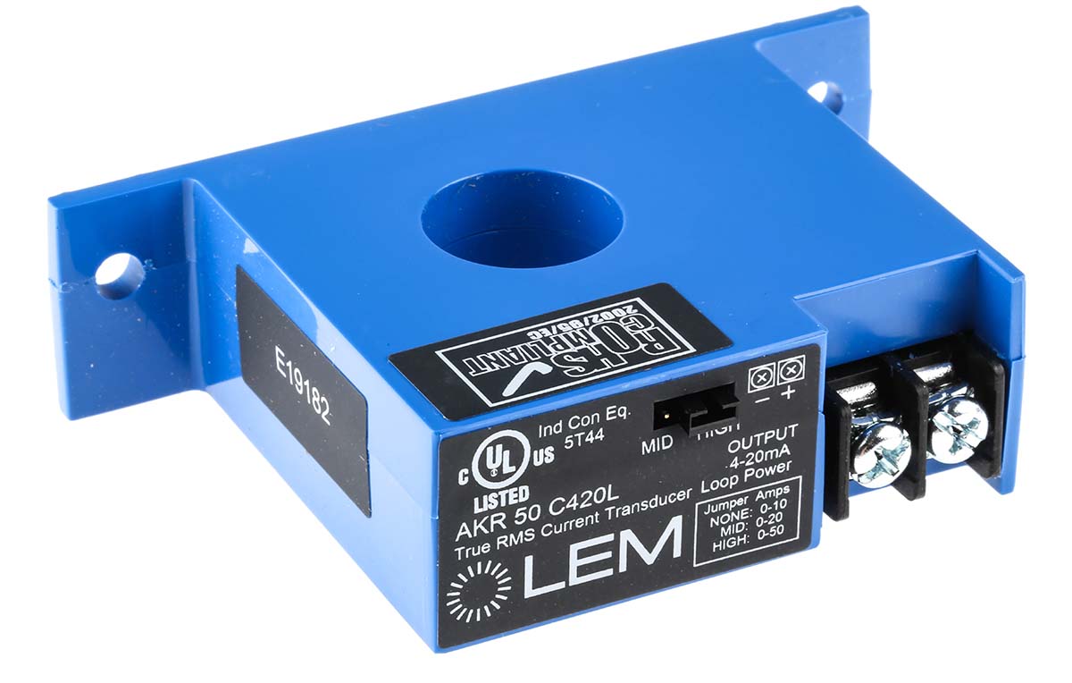 LEM AKR Series Current Transformer 50 A 150 V ac, 24V dc 19 mm Bore