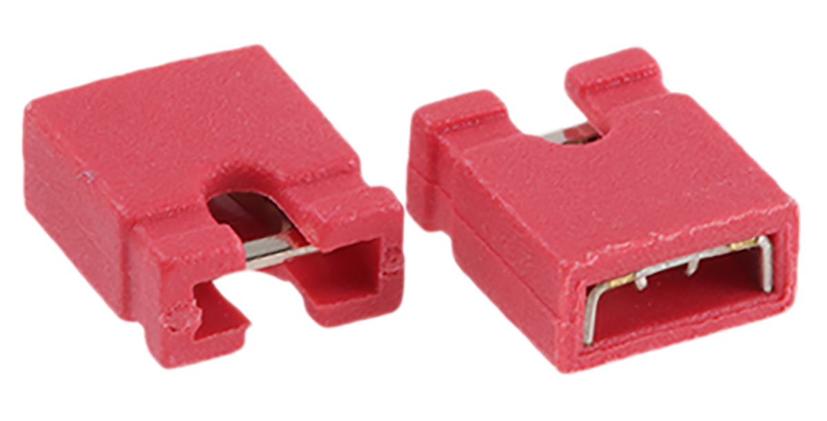 ASSMANN WSW Jumper Straight Female Red Open Top 2 Way 1 Row 2.54 mm Pitch