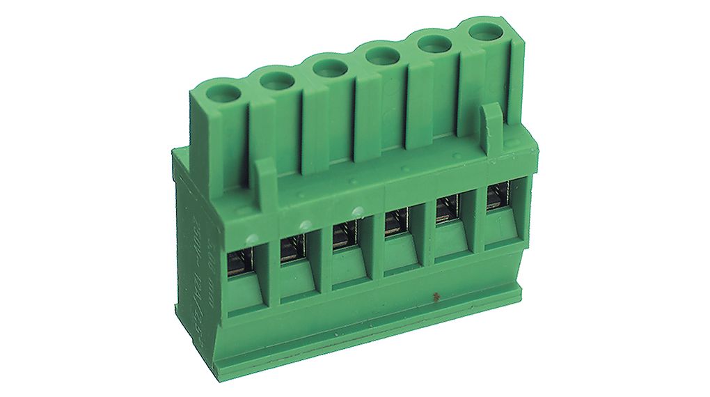 PTR HARTMANN AKZ1100 Series Pluggable Terminal Block, 6-Contact, 5.08 mm Pitch, 1 Row, AKZ1100/10-5.08-GRÜN