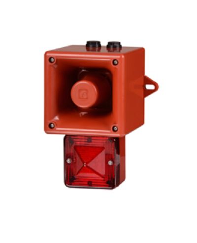e2s AL105NX Series Amber Beacon-Sounder Combination, IP66 230V Wall 113 dB @ 1m