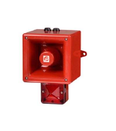 e2s AL112NX Series Red Beacon-Sounder Combination, IP66 115V Wall 120 dB @ 1m