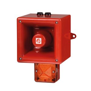 e2s AL112NX Series Amber Beacon-Sounder Combination, IP66 230V Wall 120 dB @ 1m