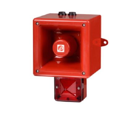 e2s AL112NX Series Red Beacon-Sounder Combination, IP66 230V Wall 120 dB @ 1m