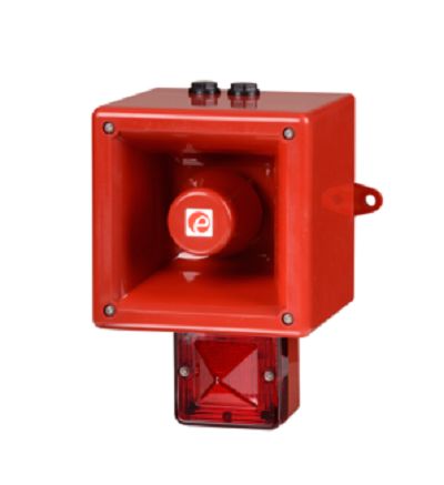 e2s AL112NX Series Amber Beacon-Sounder Combination, IP66 24V Wall 120 dB @ 1m