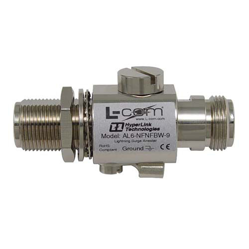 L-Com AL6 Series Bulkhead Mount Female N Connector, 50 Ω, Straight Body
