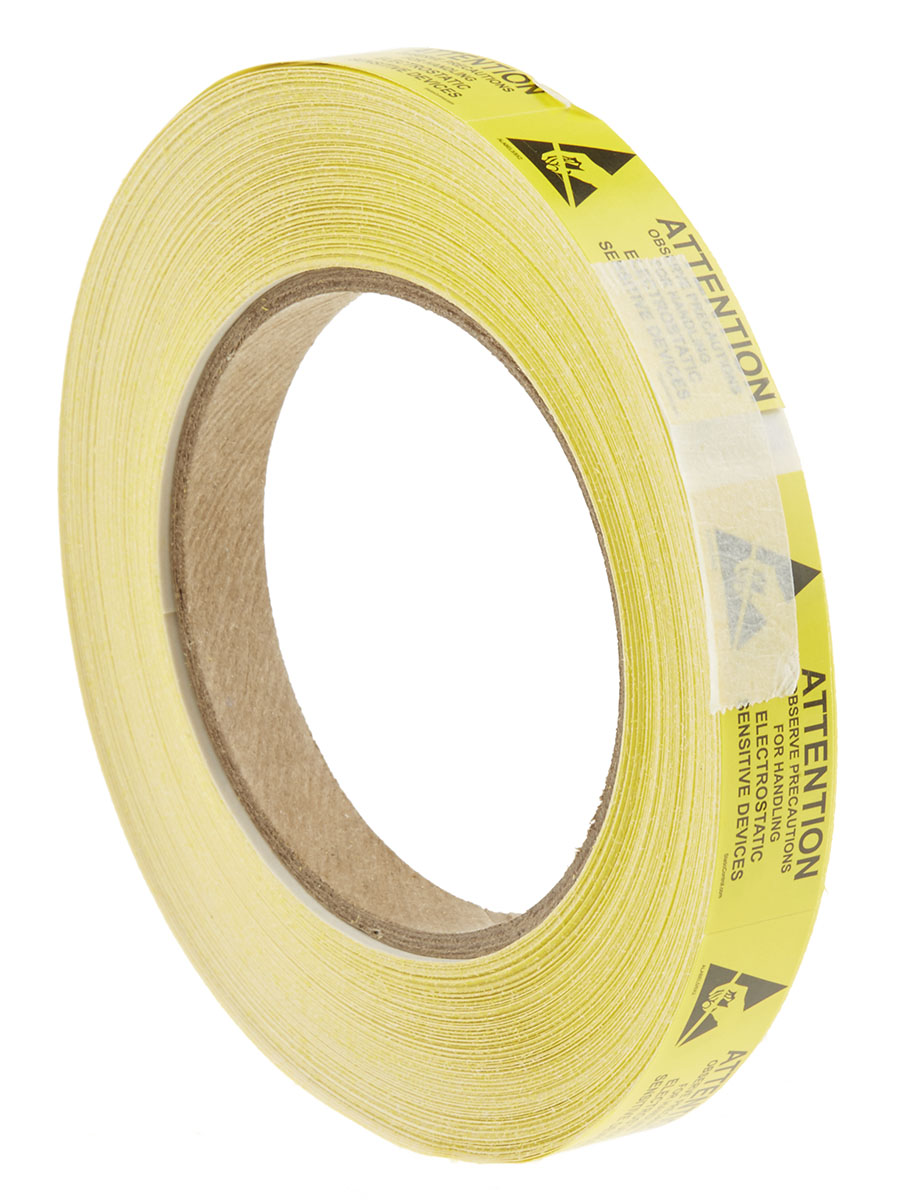alabel58x2 SCS Yellow, Black Paper ESD Label Observe Precautions for Handling Electrostatic Sensitive Devices Text 16 mm x 51mm