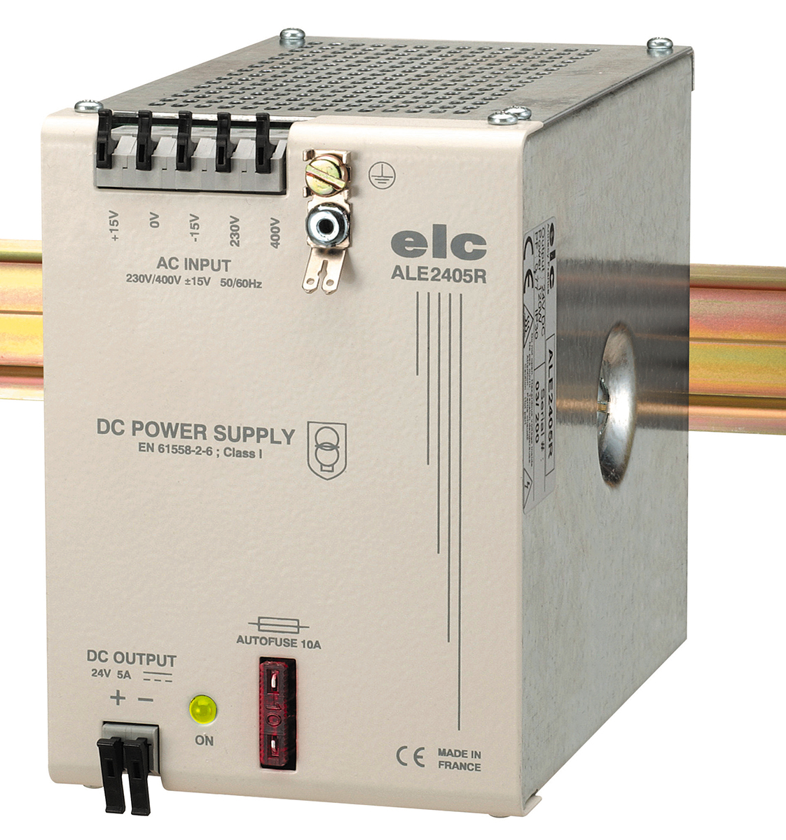 ELC ALE Linear DIN Rail Power Supply 400V ac AC Input 24V dc, 5 A Output DC 120 W