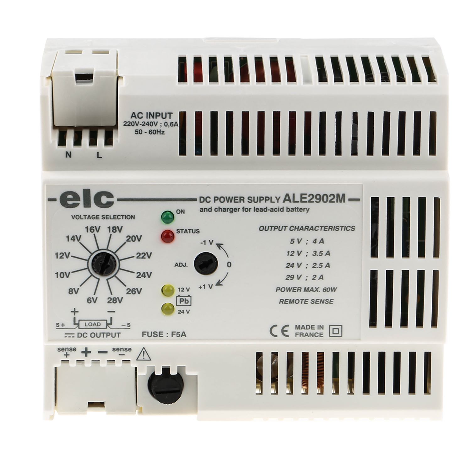 ELC ALE Switched Mode DIN Rail Power Supply 253V ac AC Input 29V dc, 4 A Output DC 60 W