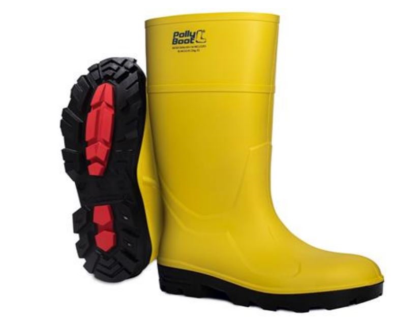 Pollyboot ALFA PO Yellow, Black Steel Toe Capped Unisex Safety Boots 12, EU 47 EN ISO 20345:2011
