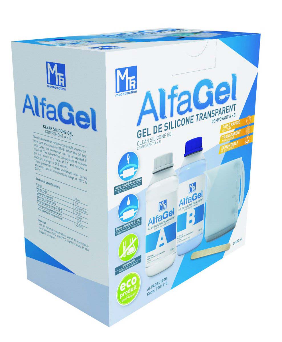 MECATRACTION ALFAGEL1000 Transparent Blue Potting Compound 1 L