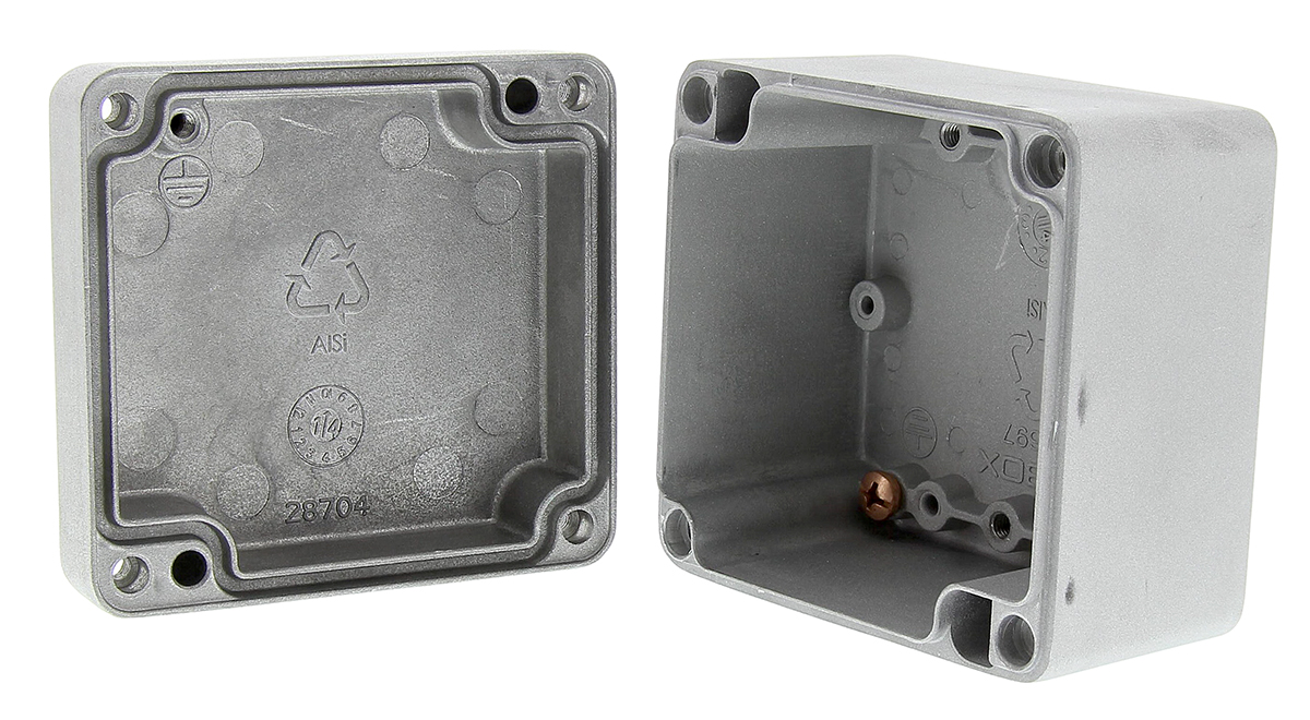 Fibox EURONORD Series Unpainted Aluminium Enclosure, IP66, IP67, IP68, IK08 57 mm, 82 mm, 77 mm