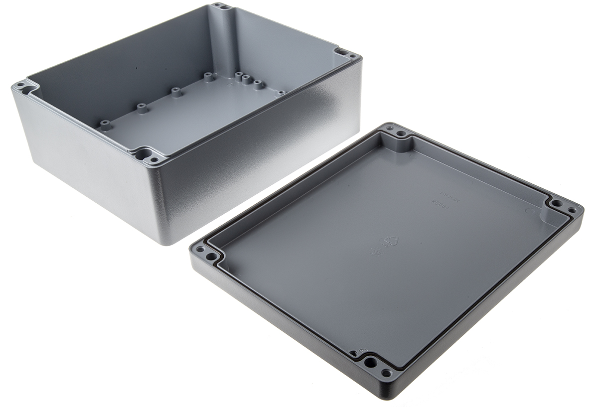aln-232811-complete Fibox EURONORD Series Grey Aluminium Enclosure, IP66, IP67, IP68, IK08 110 mm, 280 mm, 230 mm