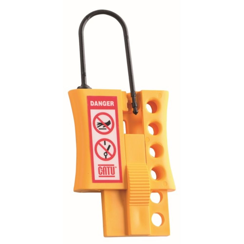 Catu Yellow 4-Lock Lockout Hasp Plastic Lockout Hasp, 3 mm
