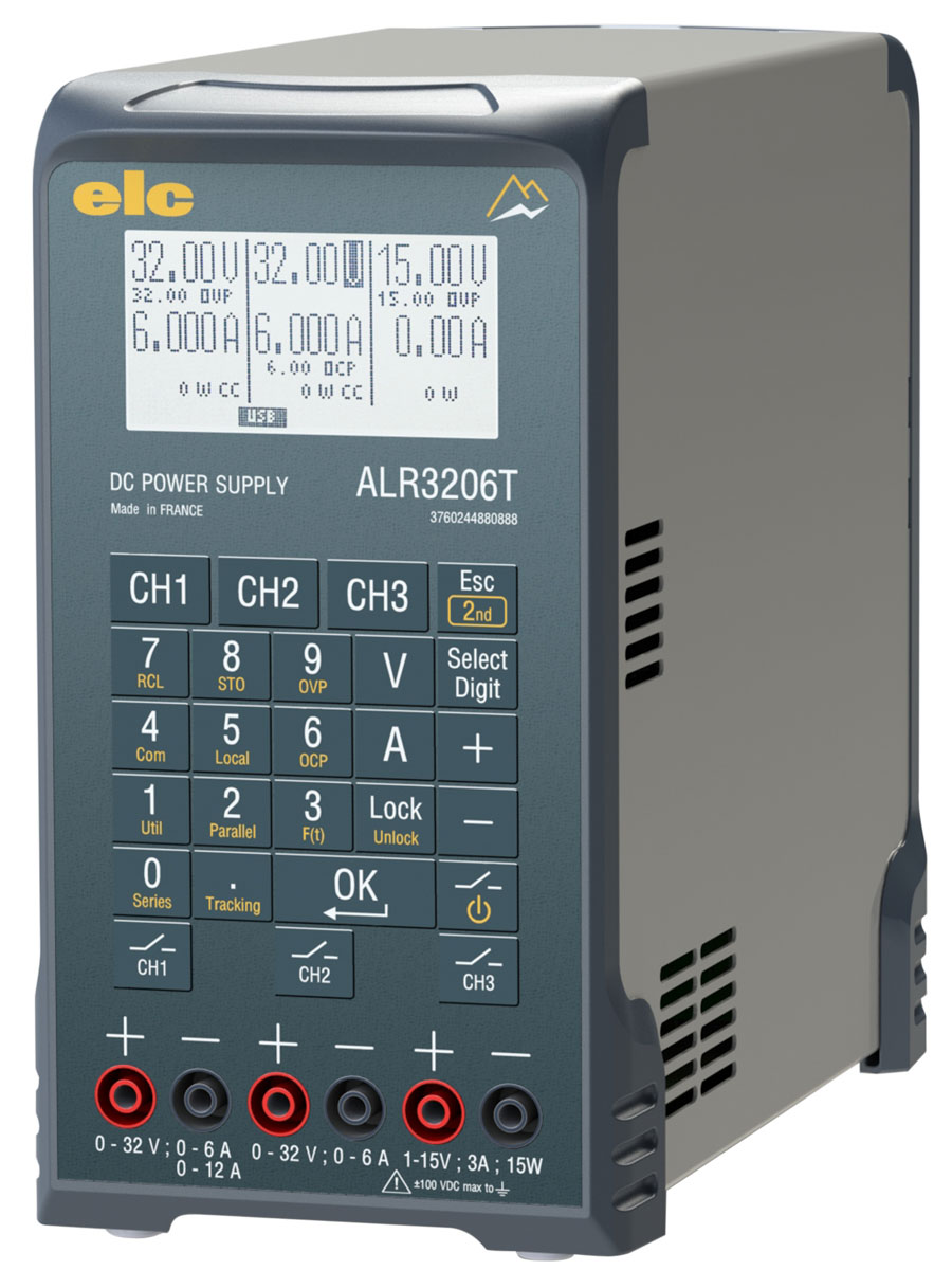 ELC Digital Bench Power Supply, 3-Output 15 V to  64V, 400 W, 3 A Max